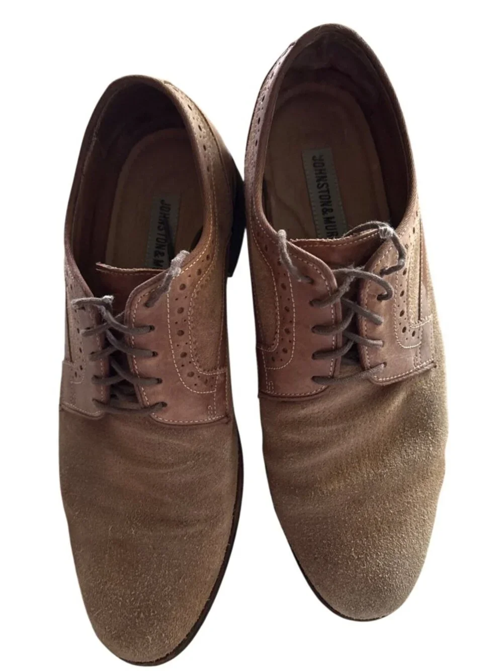 Johnston & Murphy Mens Brown Suede & Leather Wingtip Brogues Size 9